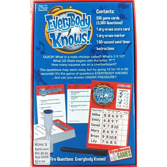 Everybody Knows Card Game Endless Games 336 Game Cards Questions - Picture 3 of 4